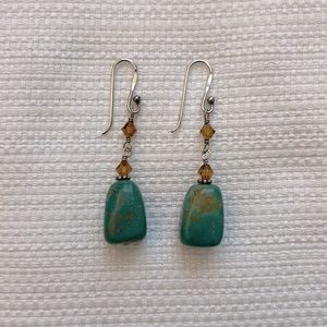 SILPADA STERLING SILVER & TURQUOISE DROP EARRINGS